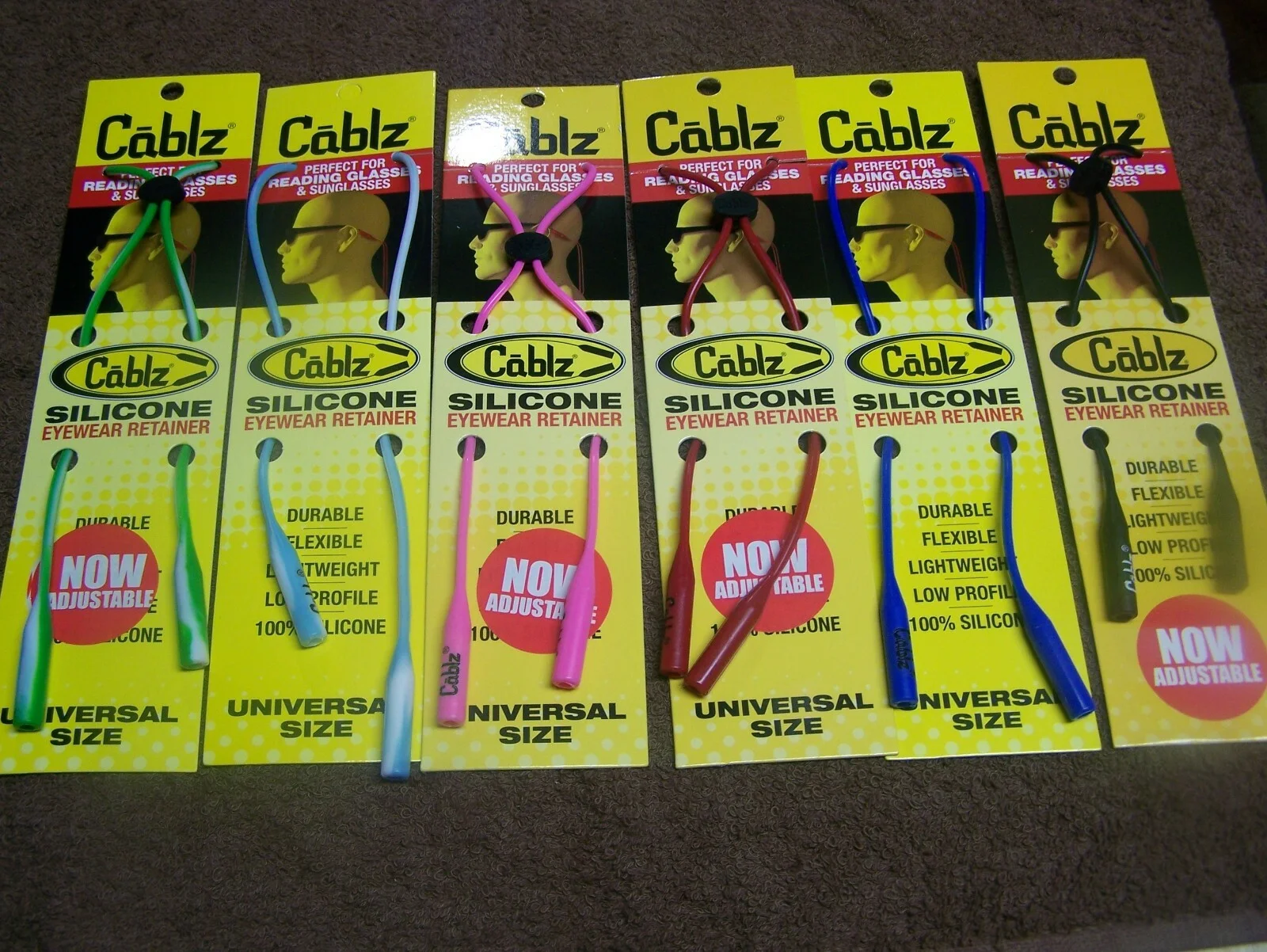 CABLZ 16" 100%SILICONE EYEWEAR SUNGLASS RETAINERS VARIOUS COLORS