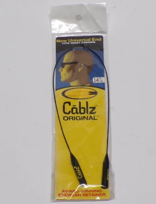 Cablz Original Eyewear Retainer, Black and White with Black Cable, 14-Inch 4