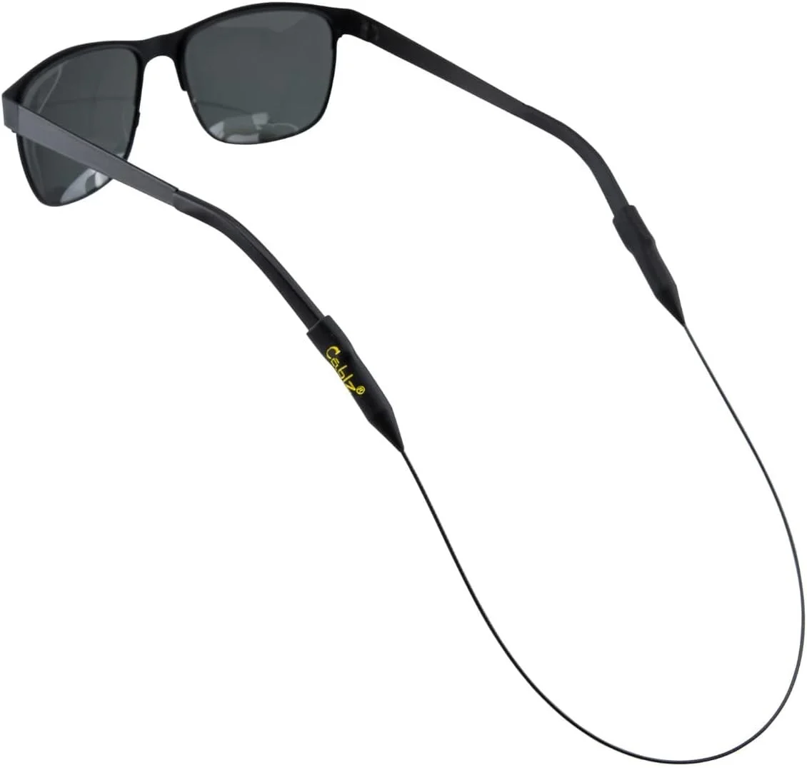 Cablz Original Eyewear Retainer, Black and Yellow with Black Cable, 14-Inch 4