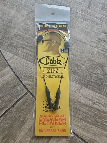 Cablz Zipz Adjustable Eyewear Retainer - 14" Black Sealed NEW