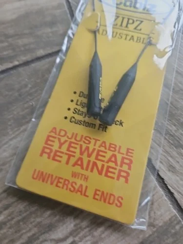 Cablz Zipz Adjustable Eyewear Retainer - 14" Black Sealed NEW 3