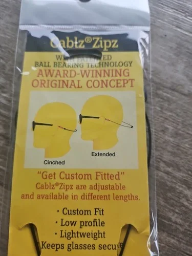 Cablz Zipz Adjustable Eyewear Retainer - 14" Black Sealed NEW 4