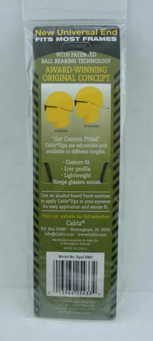 Cablz Zipz Eyewear Retention 14" Black Steel Cable 2